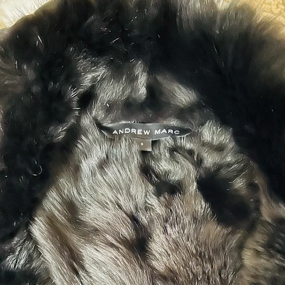 Andrew Marc Long haired shearling (genuine fur) black size Small - Picture 3 of 7
